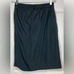 Women AEFFE SPA Black A-line Pleated Waist Polyester Skirt Sz 8 EUC